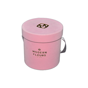 Lüks sert karton kağıt altın folyo Logo fantezi kadife ipek kurdele ile kaplı yuvarlak korunmuş gül çiçek kutusu kolu - Product Image 3
