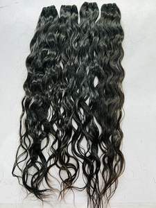 100% cabello ondulado indio crudo de un solo donante, paquetes sin procesar, estilo ondulado Natural, sin enredos, máquina de cutículas alineadas - Product Image 2