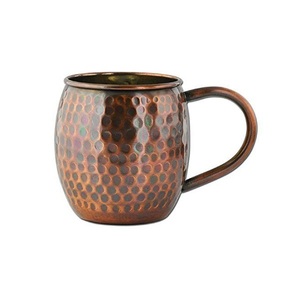 Handmade Copper Hammered Moscow Mule <b>Mugs</b> Set Of 4 Round Shape Water <b>Mugs</b> For Home Hotel Restaurant Usage - Product Image 3