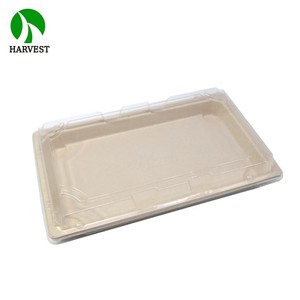 Biodegradable Disposable Wood Sugarcane Paper Pulp Sushi Food Box