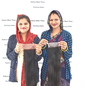 Extensions de cheveux humains cambodgiens de haute qualité, closure 5x5, ondulées, vierges brutes non traitées, avec alignement des cuticules du temple, style naturel - Product Image 3