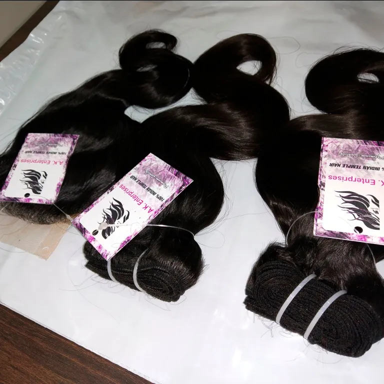 Full Cuticle and Aligned High Quality Human Virgin Indian Temple Human Hair