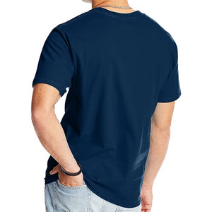 Ropa deportiva con logotipo personalizado para hombre y mujer, Camiseta básica negra de algodón, venta al por mayor - Product Image 6