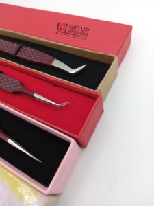 Pinzas de Acero Inoxidable para Extensión de Pestañas con Punta Plateada y Agarre de Diamante, Recubrimiento en Polvo Estilo Vino, Diferentes Estilos, Herramientas de Belleza - Product Image 4