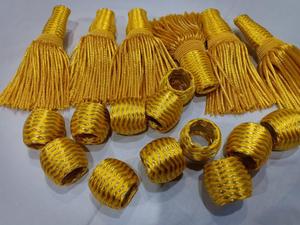 Nuevo Adorno Decorativo de Alambre Dorado Personalizable con Borlas y Flecos Premium de 3-15 Pulgadas MF-2819 - Product Image 3