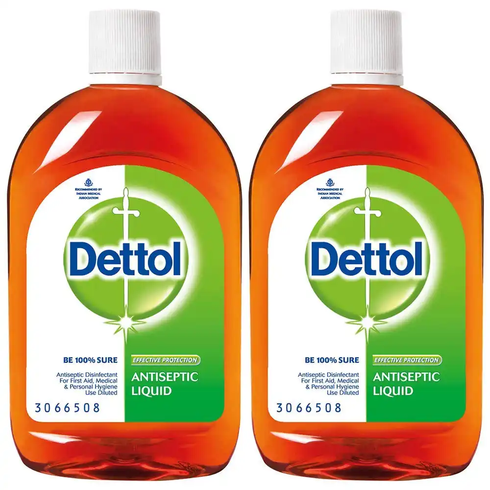 Dettol Antiseptique Désinfectant liquide pour les Premiers secours, Surface De Nettoyage et D'hygiène Personnelle-550ml (Lot de 2)
