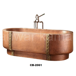 Baignoire Double paroi autoportante en cuivre, Design de luxe, livraison gratuite - Product Image 1