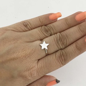 925 Sterling Silver Minimalistic Star <b>Ring</b> for Women Handcrafted with Diamond As Main Stone Ladies' Jewelry - Product Image 5