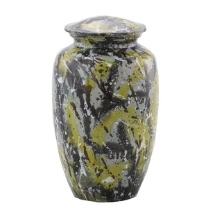 Urne métallique à motif de Camouflage vert Antique pour cendres, urne de crémation pour adulte, Style américain/européen - Product Image 1