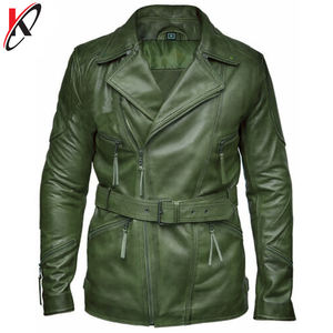 Chaqueta de Cuero de Oveja Auténtica para Hombre, Estilo Motero con Volantes Marrones Desgastados, Impermeable, Resistente al Viento y Transpirable, Personalizable - Product Image 6