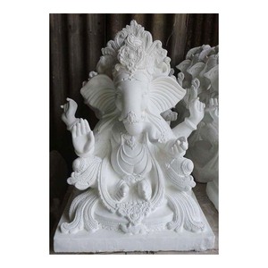 Escultura de Ganesha de Dios sentado, mármol exclusivo, glorioso, sin pulir - Product Image 1