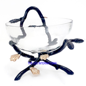 Bol en acier inoxydable et aluminium plaqué or de forme ronde en métal Style moderne Accent pour la maison Bol décoratif - Product Image 6