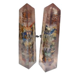Pierre semi-précieuse artisanat fait à la main Chakra Orgone Stone Tower point pour la guérison - Product Image 5