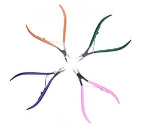 Pince à cuticules en acier inoxydable de couleur noire professionnelle pince à ongles durable Double doigts à ressort soins personnels de haute qualité - Product Image 4