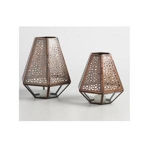 Set Of Two Different Sizes <b>Tealight</b> <b>Candle</b> Holder In Metal And Glass <b>Candle</b> Holder For Home Wedding Decor - Product Image 1