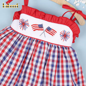 3D Pattern Children's Smocked Girls Dress OEM ODM Customized Hand Made Embroidery 100% Cotton Wholesale-BB2753 - Product Image 6