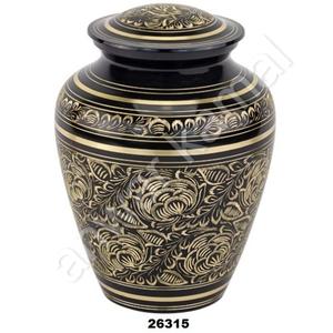 Black Gold Classic Metal Urn for Funerals and Cremations Elegant Ashes <b>Memorial</b> <b>Vase</b> - Product Image 1