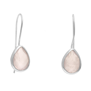 Casa de Plata fait à la main en argent sterling massif bijoux de mode fins véritable Quartz Rose pierres précieuses crochet boucles d'oreilles or oreille mariages - Product Image 3