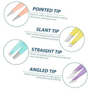 Private Label Eyebrow Tweezers Stainless Steel Slanted Tip Precision Tool with Custom Packaging Solutions - Product Image 3