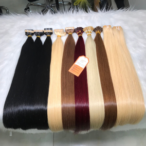 Extensions de cheveux à la kératine indienne brésilienne et brute Remy non traitées, vendeur de cheveux vierges humains I Tip - Product Image 2