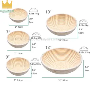 Rattan bread basket Bread Banneton Proofing Basket Set Round & Oval Shape Bannetons Proofing Basket Baking Equipment