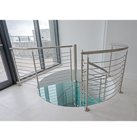 Rampe d'escalier d'intérieur kits avec montage sur le dessus en acier inoxydable barre de garde-corps