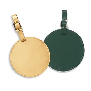 Cheap Custom Bag Accessories Strap Round Leather Luggage Tag