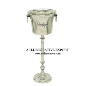 Customized Logo Accept Metal <b>Aluminum</b> Wine Bucket with Antler Stands For <b>Bar</b> and Night Clubs Champagne Wine Cooler Ice tub - Product Image 2