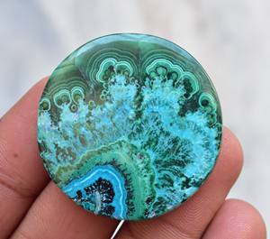 Piedra Preciosa Natural Rara de Crisocola, Malaquita y Azurita en Cabujón, Verde/Azul de Alta Calidad, Venta al Por Mayor - Product Image 1