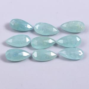 Gema de Aguamarina Natural para fabricación de joyas, piedra preciosa de Briolette de pera facetada, tamaño calibrado 20x8mm, precio al por mayor - Product Image 3