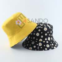 Sombrero de cubo con logotipo bordado personalizado para mujer, gorra de cubo de algodón liso con logotipo personalizado