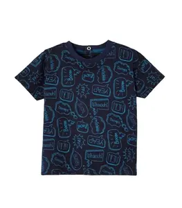 Text gedruckt Baby T-Shirt mit Druckknopf Baby T-Shirt Jungen T-Shirt Neues Design Atmungsaktive Großhandel benutzer definierte Unisex Kleinkinder Set