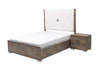 Ensemble de chambre à coucher moderne de luxe Sienna, meubles en bois de haute qualité avec rangement, revêtement en cuir, tailles personnalisables Queen et King, garantie 1 an