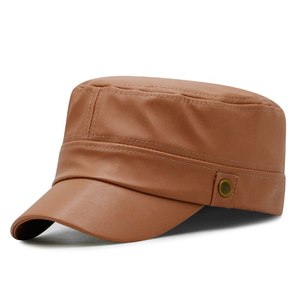 Gorra de piel de vaca auténtica con correa ajustable para hombre y mujer, gorros con visera de cuero auténtico para Otoño/Invierno - Product Image 5