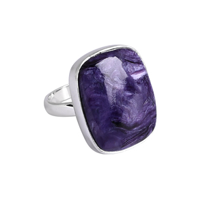 Anillo de piedras preciosas naturales de charorita, hecho a mano, Plata de Ley 925 - Product Image 1