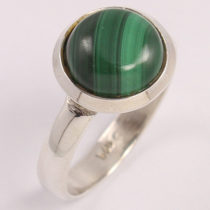 Élégante bague fine en argent sterling 925 belle pierre précieuse malachite bijoux de mariage de haute qualité cadeau ses fiançailles en gros - Product Image 1