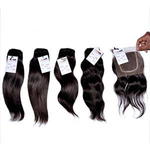 Paquete de ondas rectas de pelo virgen peruano de visón 10A con cierre de encaje, trama de cabello humano sin procesar crudo con Frontal de encaje Hd suizo - Product Image 6