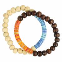 Bracelet Bohème de Plage en Résine Acrylique Géométrique Multicouche, Couleurs Personnalisables, Plaqué Or, Perles de Rocaille Extensibles, Unisexe, pour Mariage