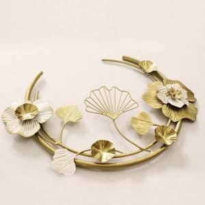 Arte de pared para el hogar y la Oficina, decoración de alta calidad en forma de flor, Metal semicircular, logotipo personalizado abstracto, precio más bajo - Product Image 2