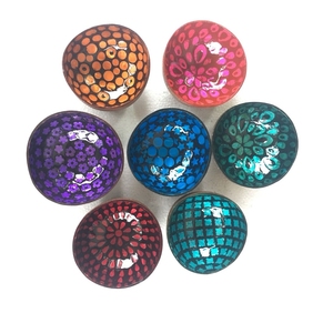 Bol ecológico para fruta, ensalada, fideos, arroz, decoración artesanal, cuenco de cáscara de coco, 100% - Product Image 1