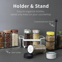 Holar-agitador de especias de vidrio rellenable, con tapa de aleta