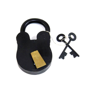 Cadenas rustique en fer antique avec clés, qualité solide, design vintage, cadenas en métal rouillé à vendre - Product Image 5