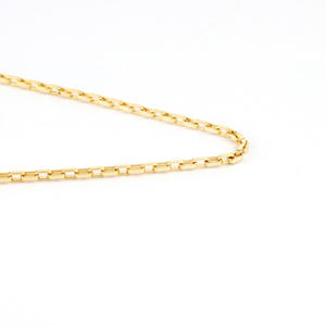 Dainty mode Offre Spéciale chaîne collier en laiton 18k or plaqué chaîne 16 + 2 pouces 2x3mm rectangle boîte lié chaîne collier bijoux - Product Image 3