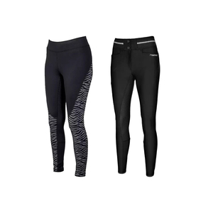 Jodhpurs ecológicos con asiento completo con estampado de silicona elegante para mujer, cómodas mallas de nailon para montar, caballo exportado a todo el mundo - Product Image 1