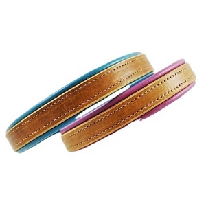 Collar para perro de cuero de vaca americano, calidad prémium, con relleno suave colorido, fabricante al por mayor, todos los tamaños disponibles, 100% - Product Image 1
