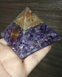 Pierre Agate Orgonite Pyramide Chips Améthyste Orgone Love Style Pierre EMF Protection Feng Shui Pierre Semi-Précieuse Artisanat - Product Image 3
