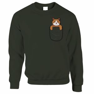 Sudadera con Capucha y Cremallera para Hombre, de Forro Polar 100% Algodón, con Estampado de Camuflaje, Diseño Divertido de Gato con Bolsillo de Gatito, Novedosa Idea de Regalo para Amantes de las Mascotas, para Invierno - Product Image 4