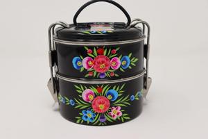 KING INTERNATIONAL Printed Lunch <b>Box</b> Enamel <b>Tiffin</b> Stainless Steel Printed Hot <b>Tiffin</b> - Product Image 3