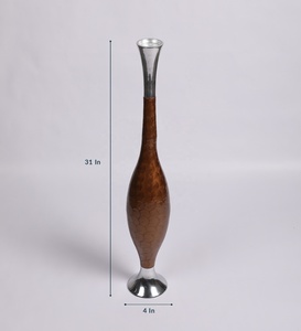 ดอกไม้สีน้ำตาลมุมใหญ่อลูมิเนียมแจกันสำหรับการใช้งานงานแต่งงานปาร์ตี้ปีใหม่โอกาสวินเทจที่ไม่ซ้ำกันออกแบบใหม่ที่ทันสมัยที่กำหนดเอง - Product Image 2