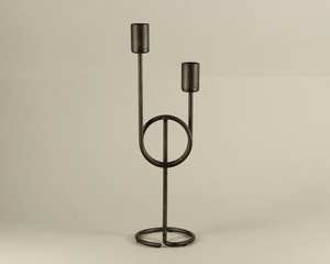 Classic Metal Taper <b>Candle</b> Holder Set for 2 <b>Candles</b> Brass Iron Gold Finished Best Quality Handcrafted in India Elegant Design - Product Image 3